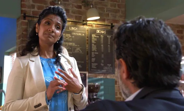 EastEnders’ Suki Panesar gets the last laugh as dying Nish seethes